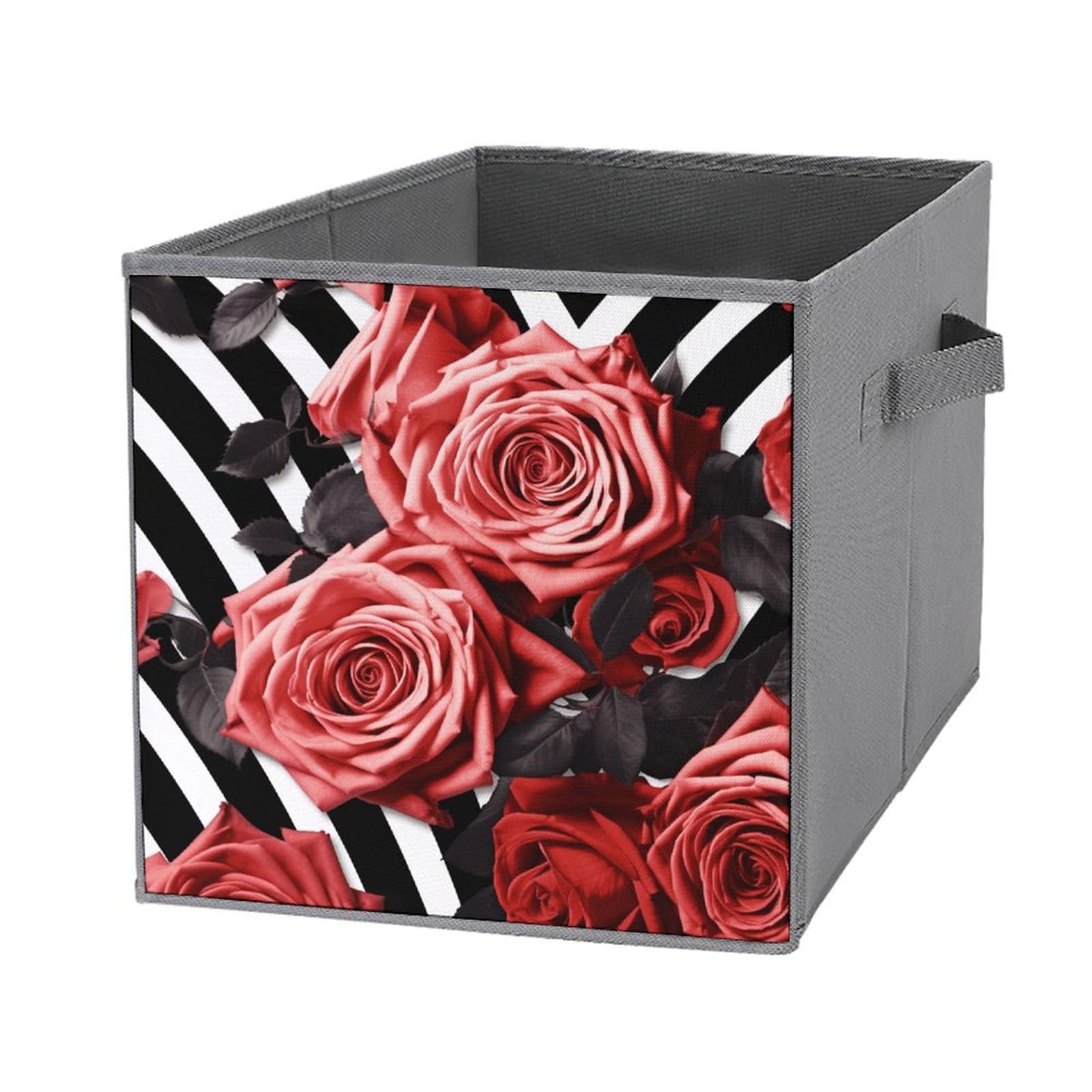 Boîtes de rangement empilables x6 pliables motif roses