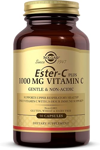 Miniatura 1 de Solgar Ester-C Plus 1000 mg de vitamina C con bioflavonoides cítricos - 50 cápsulas - Suave y no ácido - Apoyo inmunológico 24 horas apoya la salud