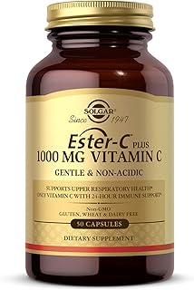 Ester-C Plus 1000 mg Vitamin C with Citrus Bioflavonoids - 50 Capsules - Gentle & Non Acidic - 24-Hour Immune Support, Supports Upper Respiratory Health - Non-GMO, Gluten Free - 50 Servings