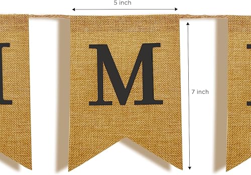 Miniatura 6 de Kit de pancartas personalizadas, 95 banderas de arpillera, números y símbolos de letras impresas blancas, cuerda y aguja, pancarta personalizada