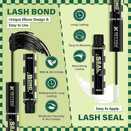 Miniatura 5 de KEYYOU - Kit de extensión de pestañas para bricolaje, 200 racimos de pestañas con enlace y sello, kit de extensión de pestañas en racimo de pestañas