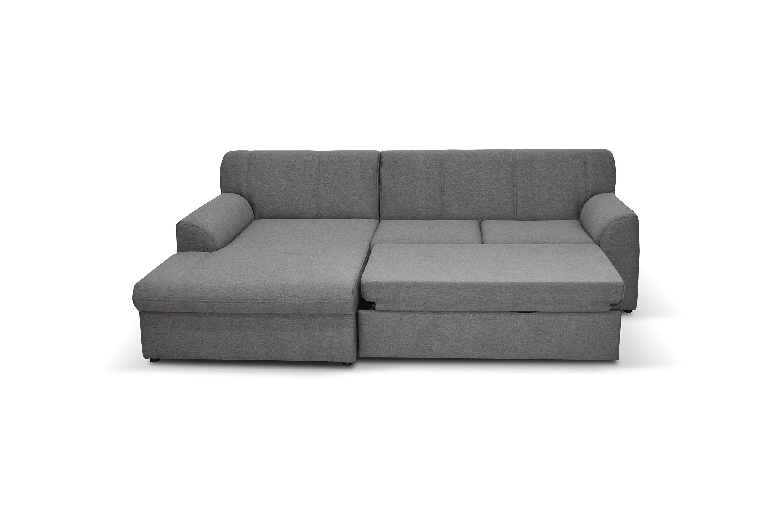 DOMO. collection Ecksofa Topper, Sofa in L-Form mit Schlaffunktion, moderne Couch, kleine Polsterecke, Schlafsofa, 245 x 155 x 78 cm (BxTxH), grau
