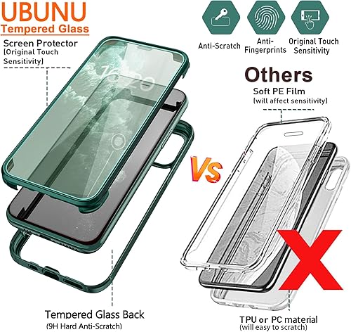 Miniatura 3 de UBUNU Funda para iPhone 14 Pro Max 6.7 pulgadas, nueva funda protectora de doble capa de cuerpo completo transparente con protector de pantalla