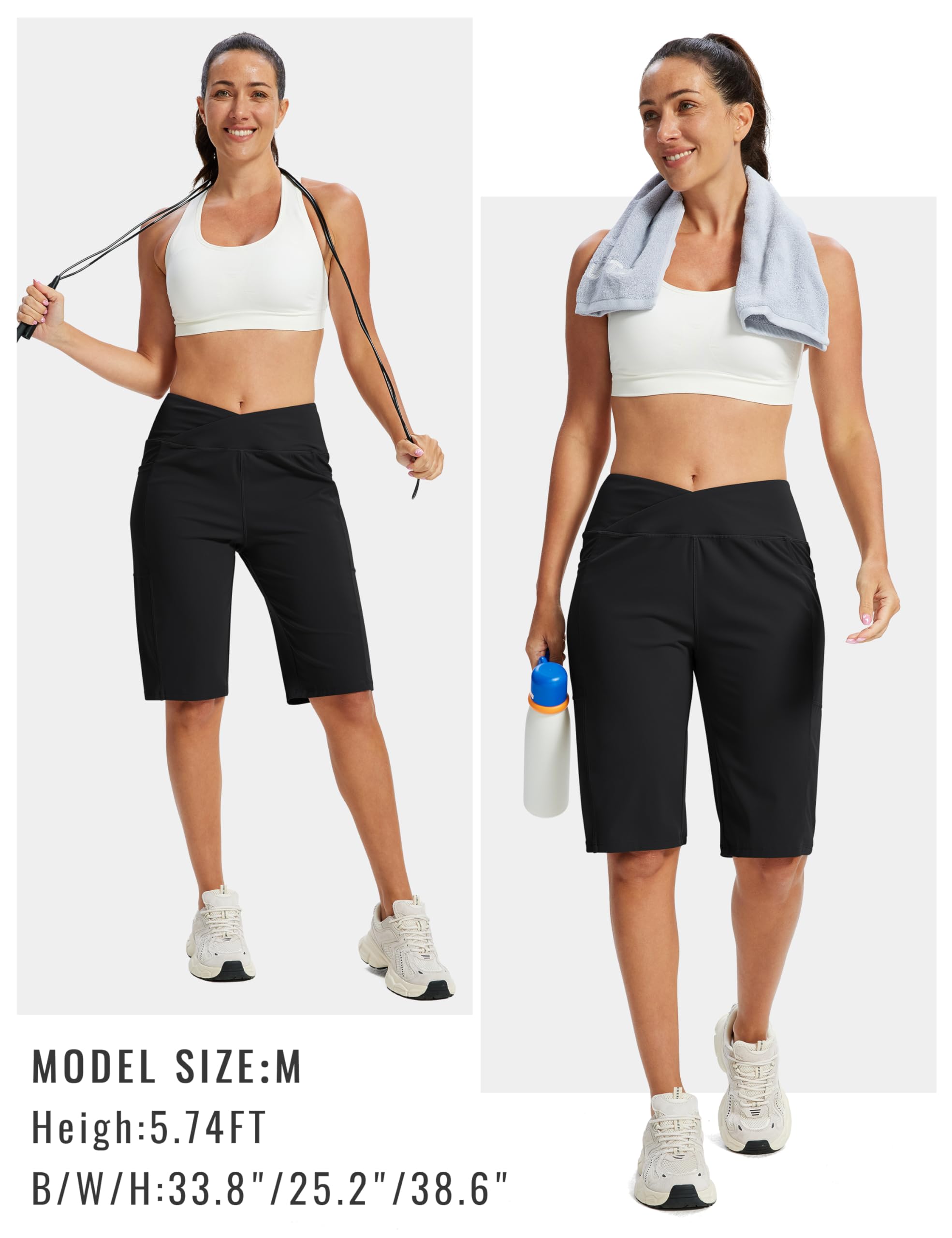 MoFiz Pantaloni Corti Sportivi Donna Leggins Corti Bermuda Donna Pantaloncini da Yoga Corsa Vita Alta Gym Shorts Estivi con Tasche