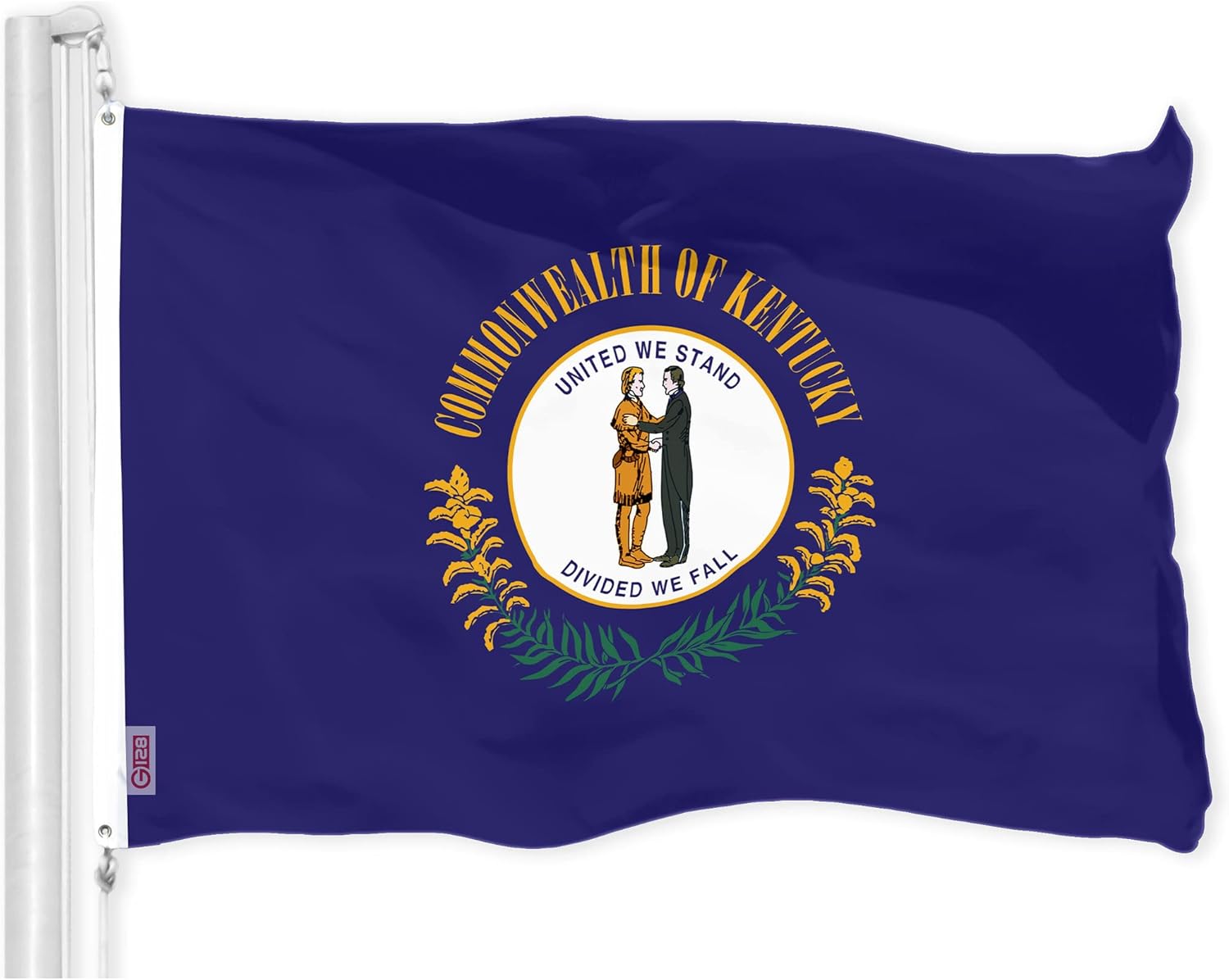 G128 Combo Pack: American USA Flag 3x5 Ft & Kentucky KY State Flag 3x5 Ft | Both LiteWeave Pro Series Printed 150D Polyester, Brass Grommets