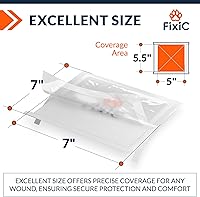 Vista 4 de Fixic Apósito de película transparente impermeable – Juego de 7 piezas, 7 x 7 pulgadas – Apósito transparente impermeable para cubrir heridas