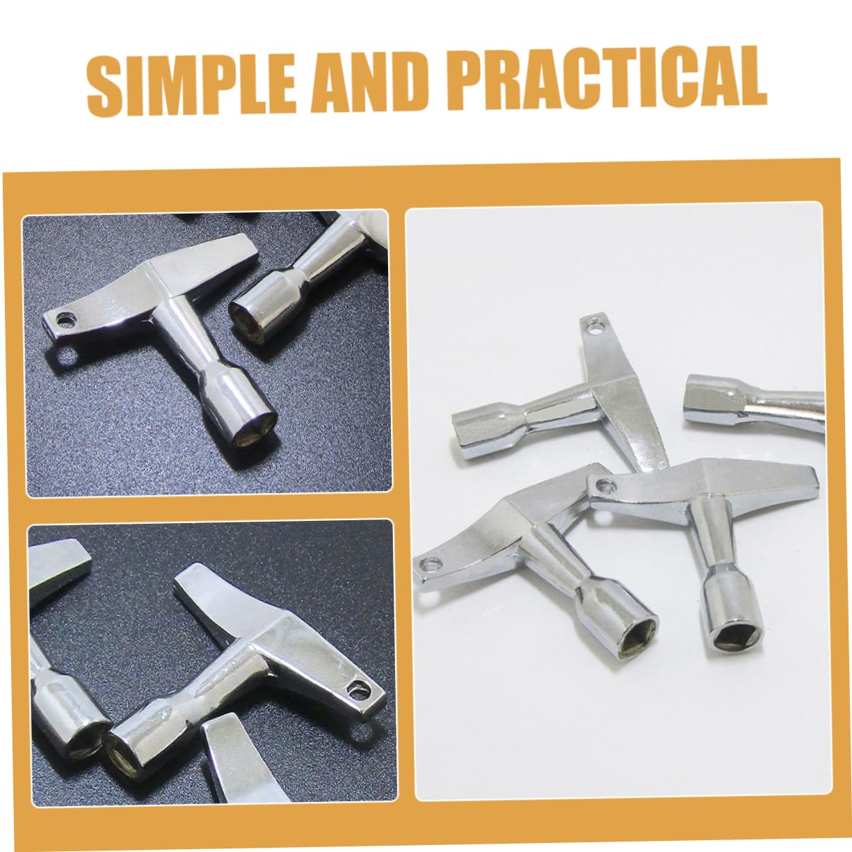 Toyvian 4pc Drum Key Set Acoustic Drum Tuning Tool Metal Drum Keys for Beginners Professionals Drum Hardware Key