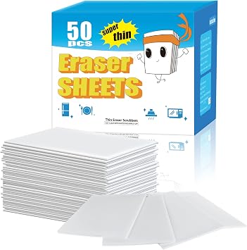 50 Pack Magic Sponge Eraser Sheets | Thin Nano Pads | Multi-Surface | Just Add Water,Ultra-Flexible Design,Tough on Stains,100% Non-Toxic,Customizable Sizing,Disposable Convenience