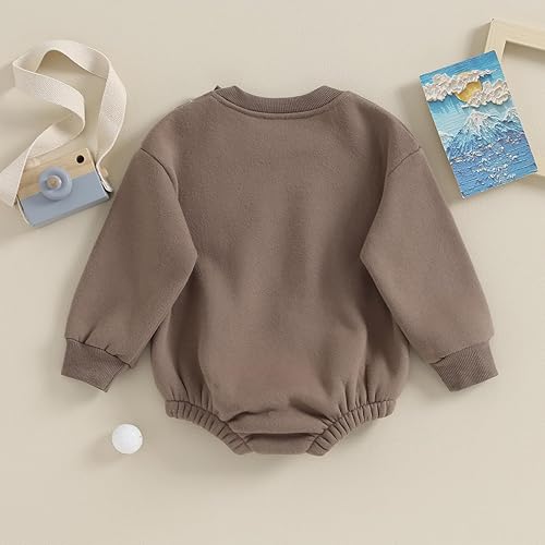 Miniatura 4 de DNOMAID YZARC Sudadera cálida para bebé niño y niña, mameluco sólido de manga larga, suéter de forro polar, mameluco de burbujas, ropa de otoño e