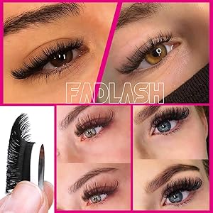 FADLASH Eyelash Extensions C D Curl Lashes 0.07 Easy Fan Volume Lash Extensions Premium Self Fanning Eyelash Extension Rapid Blooming Lashes (0.07-C, 12mm)