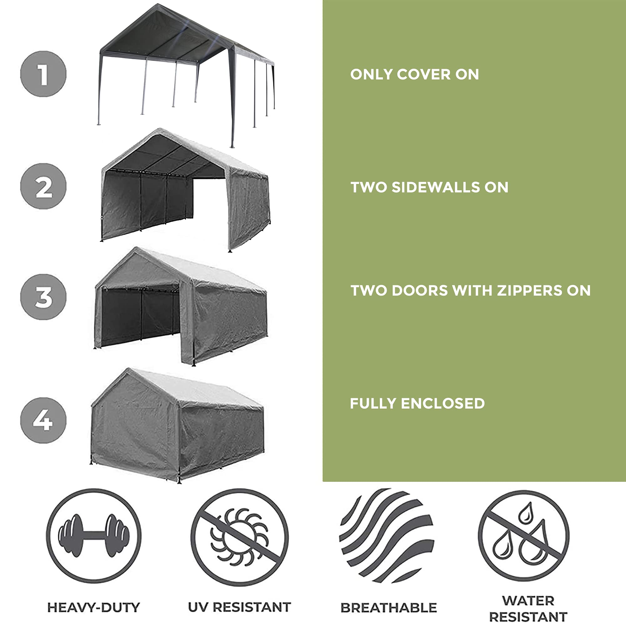 Buy Abba Patio 12 x 20 ft Carport Heavy Duty Carport with Removable