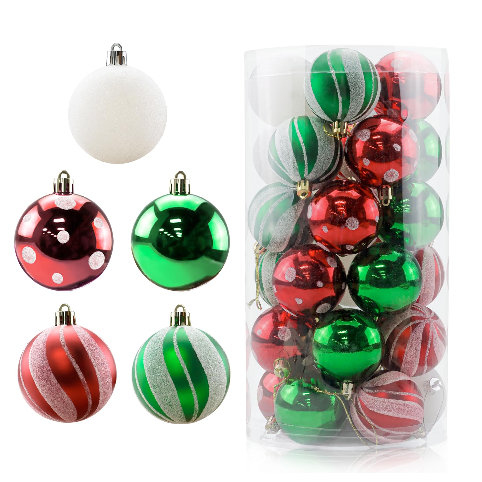 Palline Di Natale Dipinte XiXiRan - 20 Pezzi 6cm | Verde Scintillante Per Albero