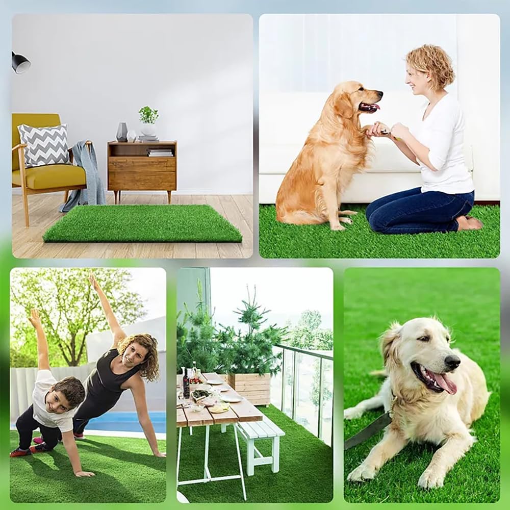 NEWFUN 63*51 cm Inodoro para Perros de Césped Artificial con Bandeja de Desechos Removible,Inodoro para Mascotas Perro Césped Interior Orinal Perro Almohadilla de Entrenamiento de Hierba para Animal