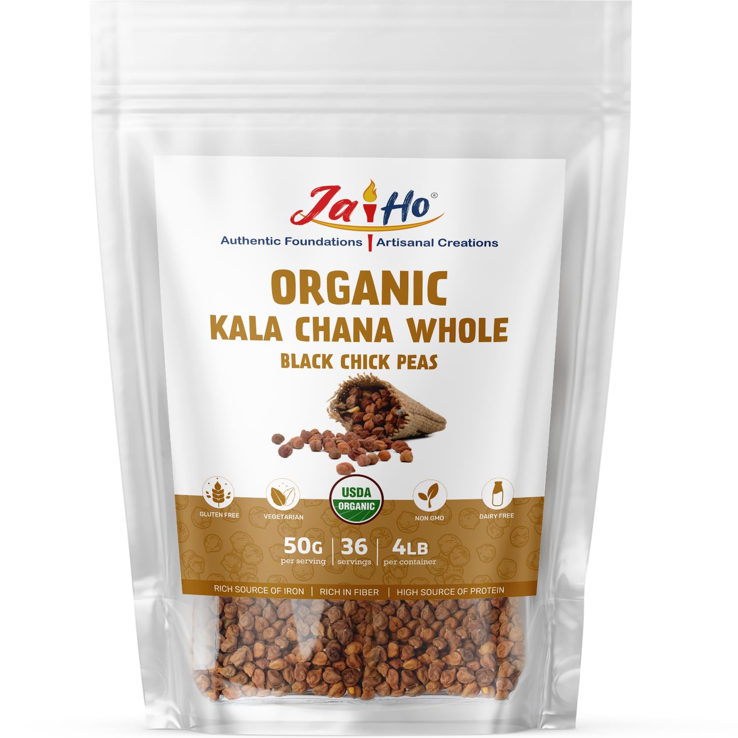 Amazon.com : Jai Ho Certified Organic Kala Chana Whole 4 lb