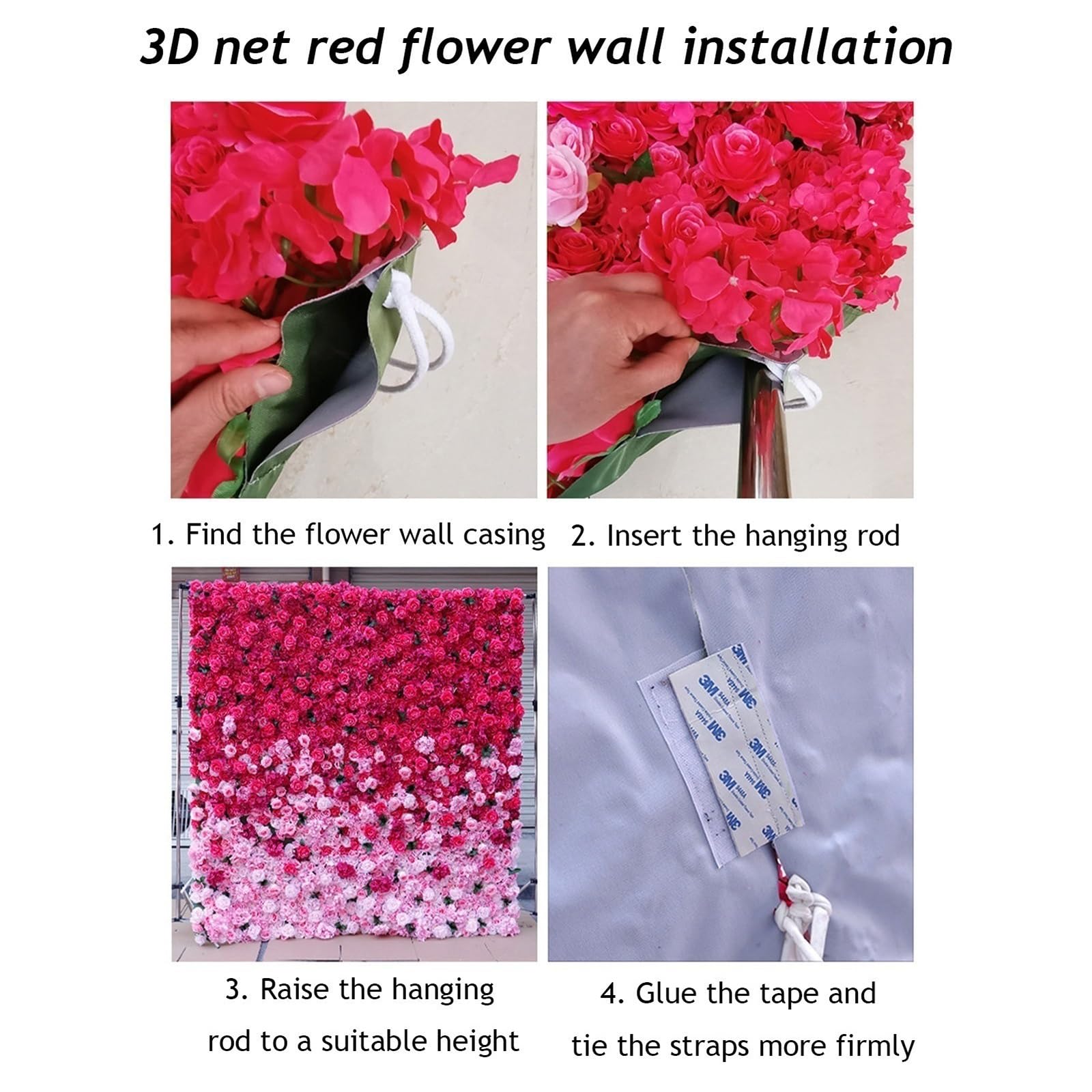 Romantische, Lilafarbene Blumenwand Aus Stoff – Handgefertigte Pflanzenhintergrundwand, Ideal Für Schaufenster, Hochzeiten Und Fotodekoration, 2,4 X 2,4 M / 7,8 X 7,8 Fuß