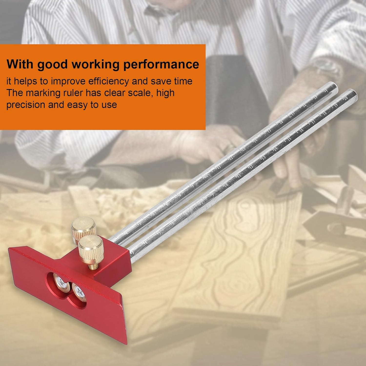 Woodworking Scriber Ruler 0-200mm Wood Marking Gauge Mortise Scribe Tool for Carpenter