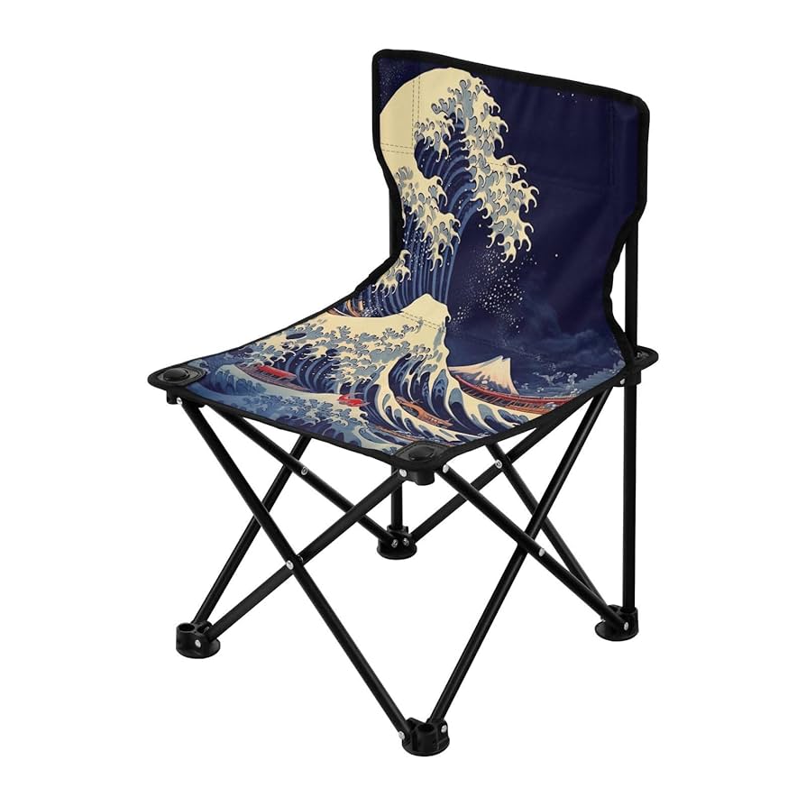 Amazon.com: Jihqo Japanese Sea Wave Camping Chair