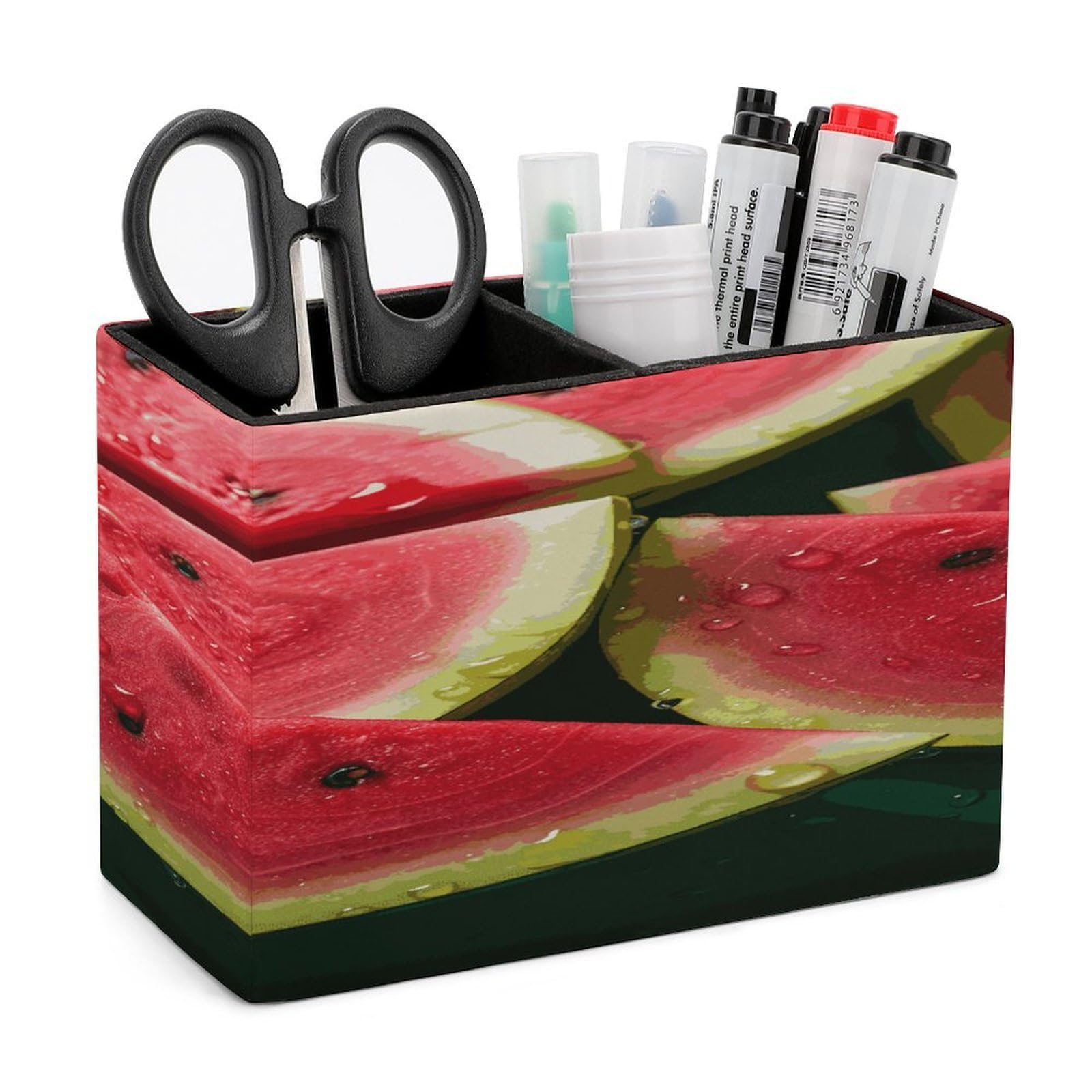 JTREHY Watermelon Beautiful Pencil Holder Exquisite Fashion Leather Pen Receptacle Soft High-End Pen Container for Office Home Accessories Or Housewarming Present