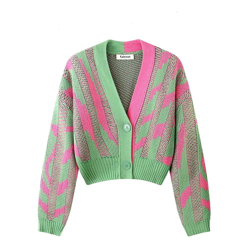 Jamm select | Cotton Cardigan (Green/Red/Pink) main image 0