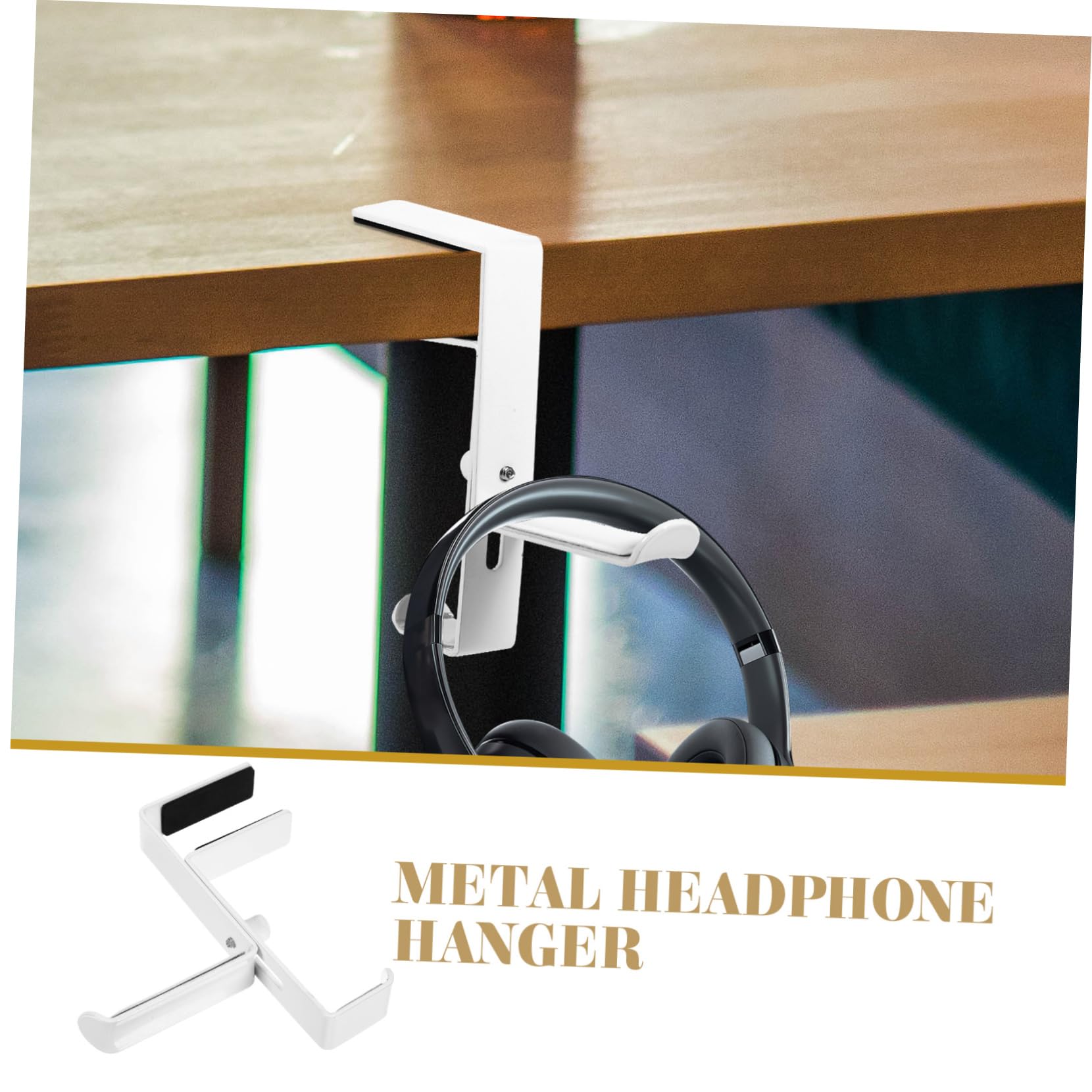 UPKOCH 3pezzi Supporto Regolabile Per Cuffie Metallo Da Scrivania Gancio Senza Perforazione Per Cuffie e Auricolari Design Elegante e Resistente Facile Da Installare Compatibile Con Vari