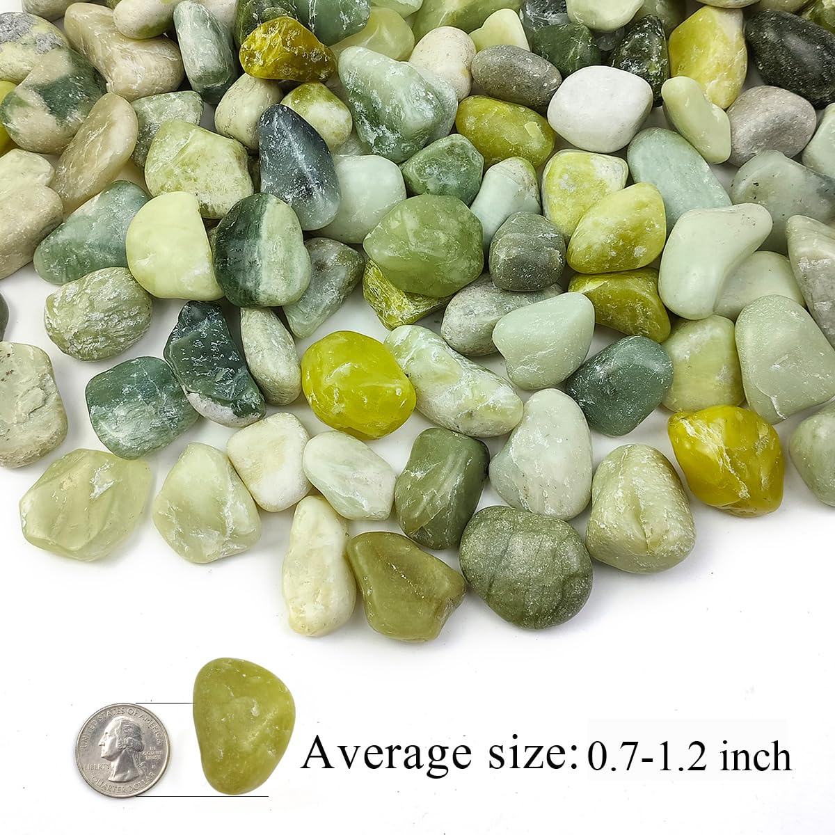 Kamienie jadeitowe sukulenty, 2,3 kg, naturalne polerowane kamienie, 1,8-3 cm, kamienie rzeczne do sukulentów, wazon, donica na kwiaty, do aranżacji