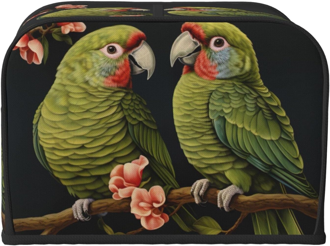 Couple Parrots Olive Print 4-Slice Toaster Cover Kitchen Appliance For Bread Home Protector Daily Usability image 2