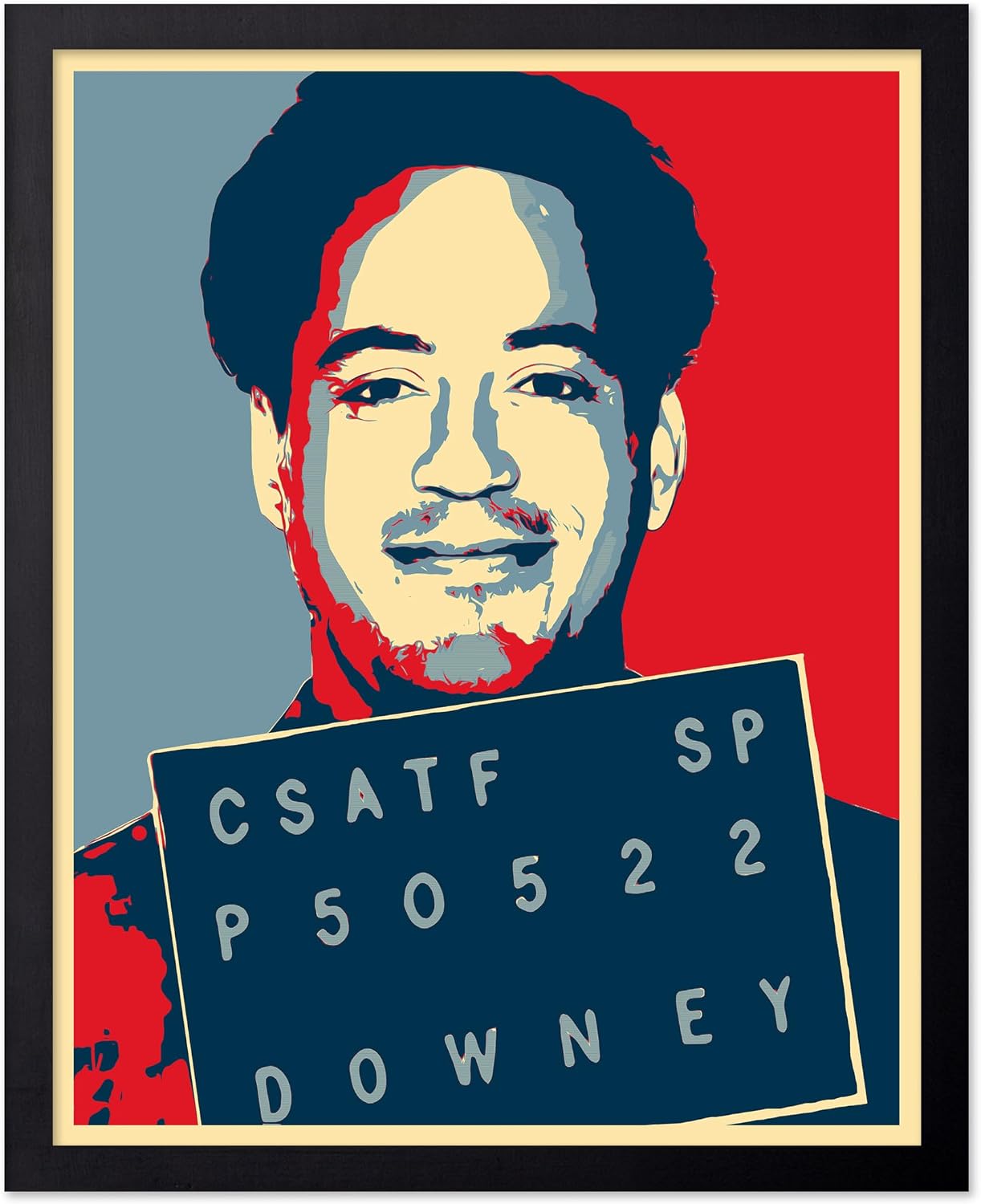 Poster Master RDJ Mugshot Print - Retro Celebrity Portrait Poster - Theater Actor Art - Colorful Housewarming Gift - Vibrant Bedroom or Living Room Wall Decor - 8x10 UNFRAMED Wall Art