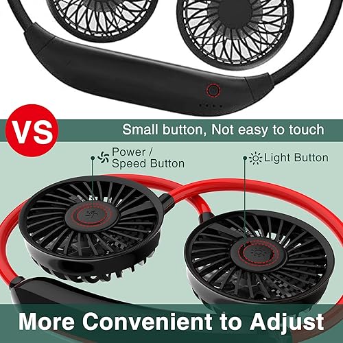 Miniatura 3 de (2021 actualizado) Ventilador de cuello portátil manos libres, mini ventilador personal USB recargable, funciona con 3 niveles de flujo de aire, 7