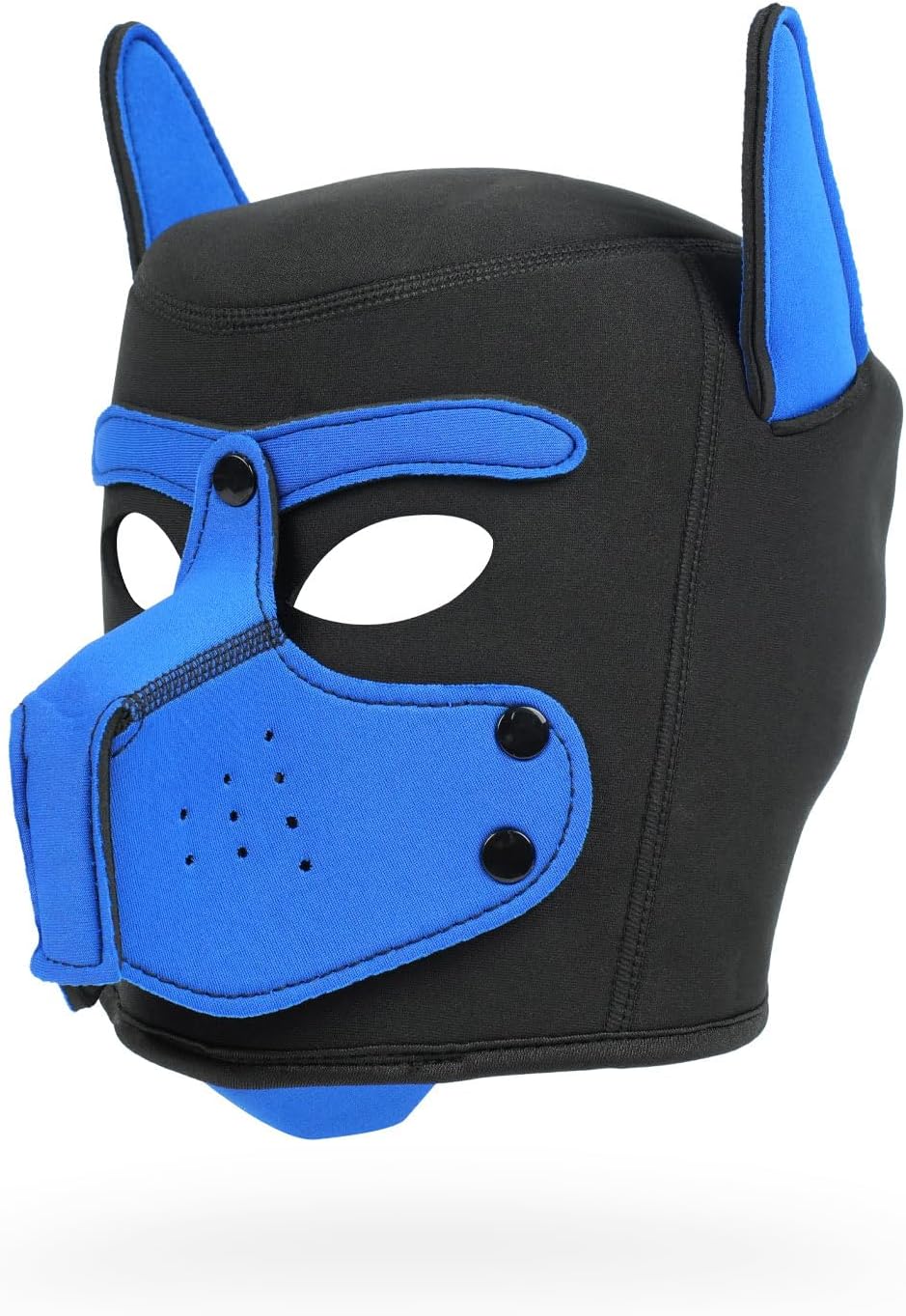 Neoprene Puppy Mask - Dog Hood with Detachable Muzzle - Adjustable Cosplay Headgear for Role Play & Party