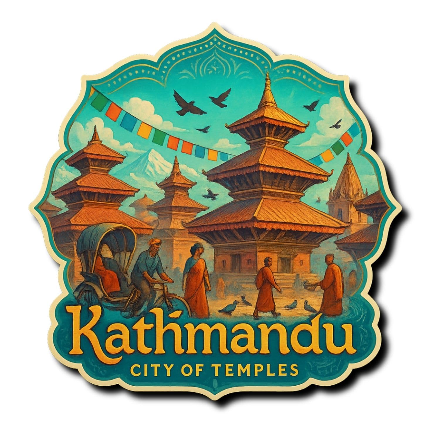 Kashmir Fridge Magnet - Stunning India Art -25 Kashmir Fridge Magnet - Stunning India Art -25