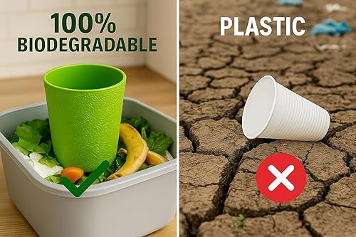 Miniatura 5 de BiceBio - Vasos compostables, 100% biomaterial, reciclables, aptos para lavavajillas, respetuosos con el medio ambiente, biodegradables, fabricados