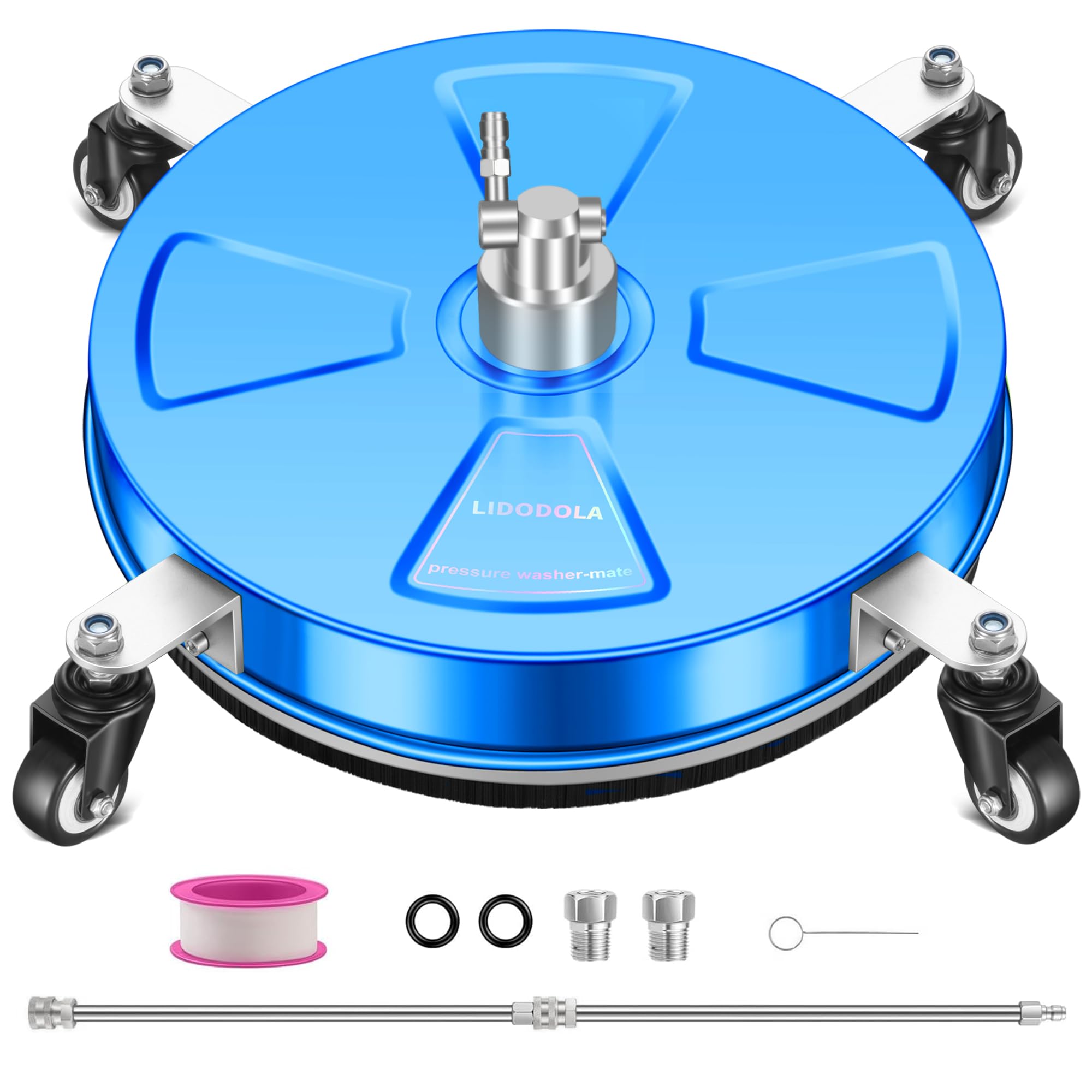 LidoDola 16'' Pressure Washer Surface Cleaner Blue, Power Washer Accessory