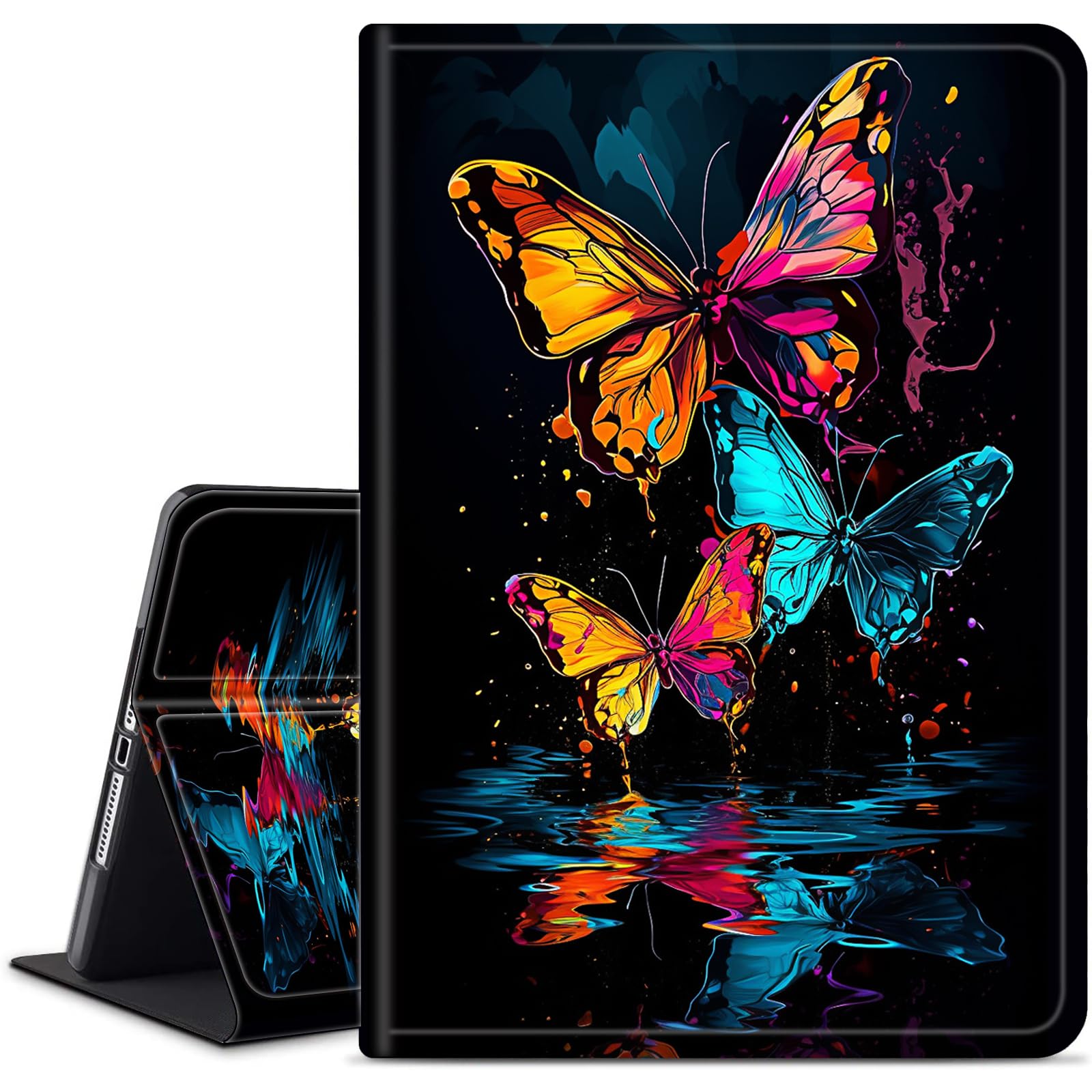 Funda para tablet Amazon Kindle Fire 7 (7 pulgadas, 9ª/7ª/5ª generación, versión 2019/2017/2015), funda protectora delgada de piel sintética con soporte ajustable con encendido y apagado automático