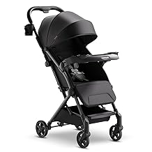 Mompush Lithe V2 Lightweight Travel Stroller, Compact Foldable Baby Stroller with Travel Bag, One-Hand Fold Stroller, Snack Tray, Mechanical Recline Seat, Airplane-Ready, UPF 50+ Canopy & Rain Cover