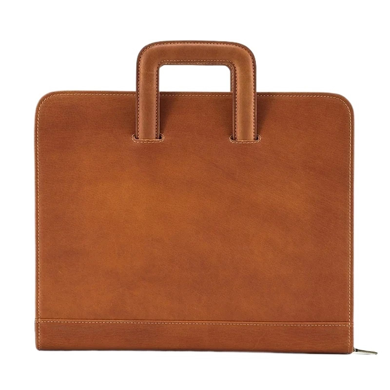 Bolso de cuero la cartera del bolso los hombres las mujeres oficina ejecutiva for tarjetas Dicument Para Documentos(Brown)