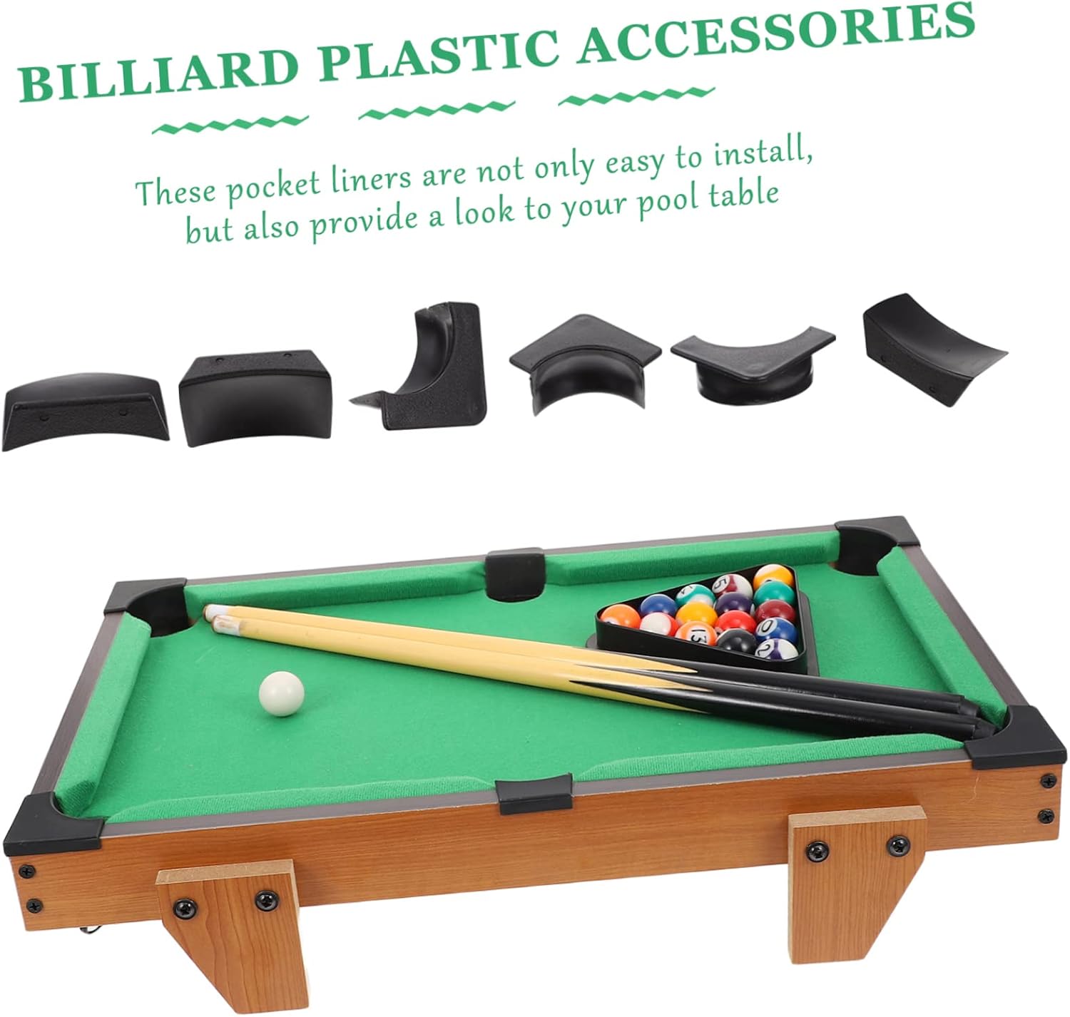 2 Sets Billiard Accessories Billiard Table Accessory Pool Table Sides Liners Valley Pool Table Pocket Liners Pocket Protector mini Table Net Frame Child Desk Small Plastic