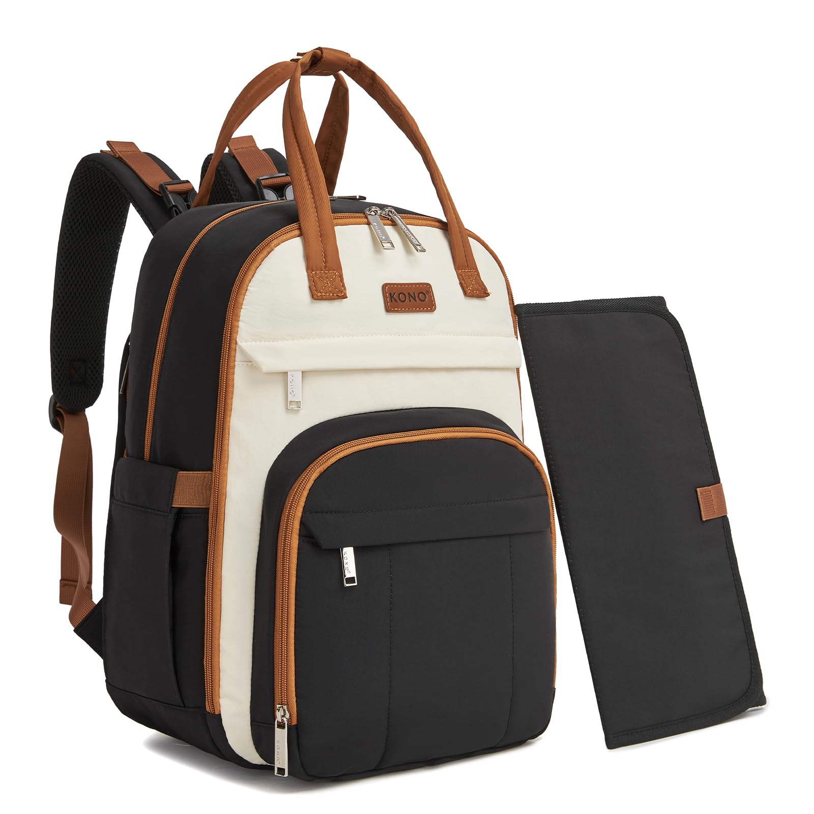 Kono Baby Changing Bag Backpack with Changing Mat, 19-Pocket Nappy Bag