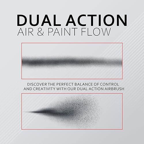 Miniatura 6 de NO-NAME Kit de aerógrafo de doble acción de alto rendimiento fácil de usar, versátil y compatible para pintura de modelos, arte de uñas, decoración