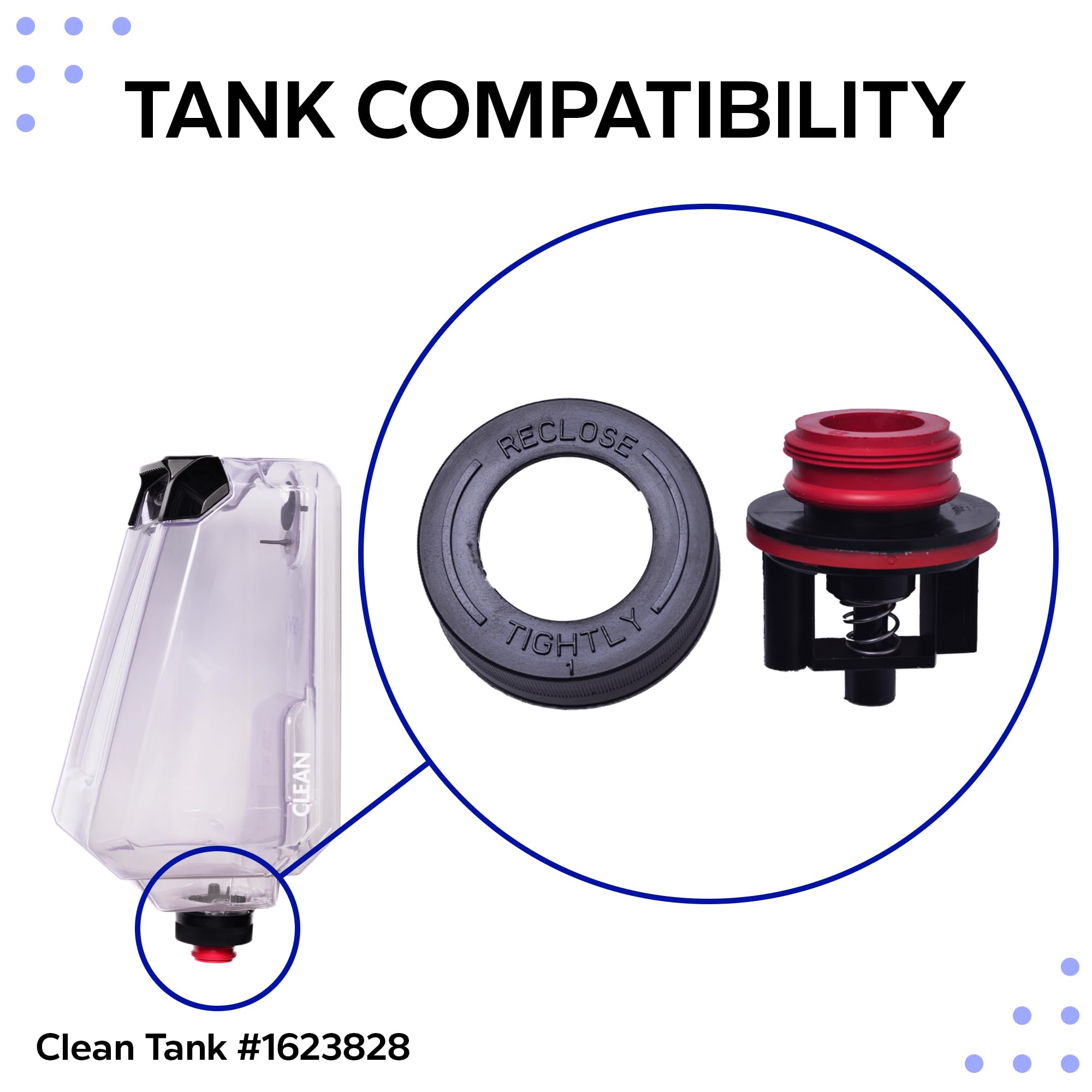 Selgo Replacement Clean Tank Cap for Bissell TurboClean PowerForce PowerBrush Carpet Cleaners - Fits Models # 2987, 2806, 28062, 28068, 29878, and 29879,