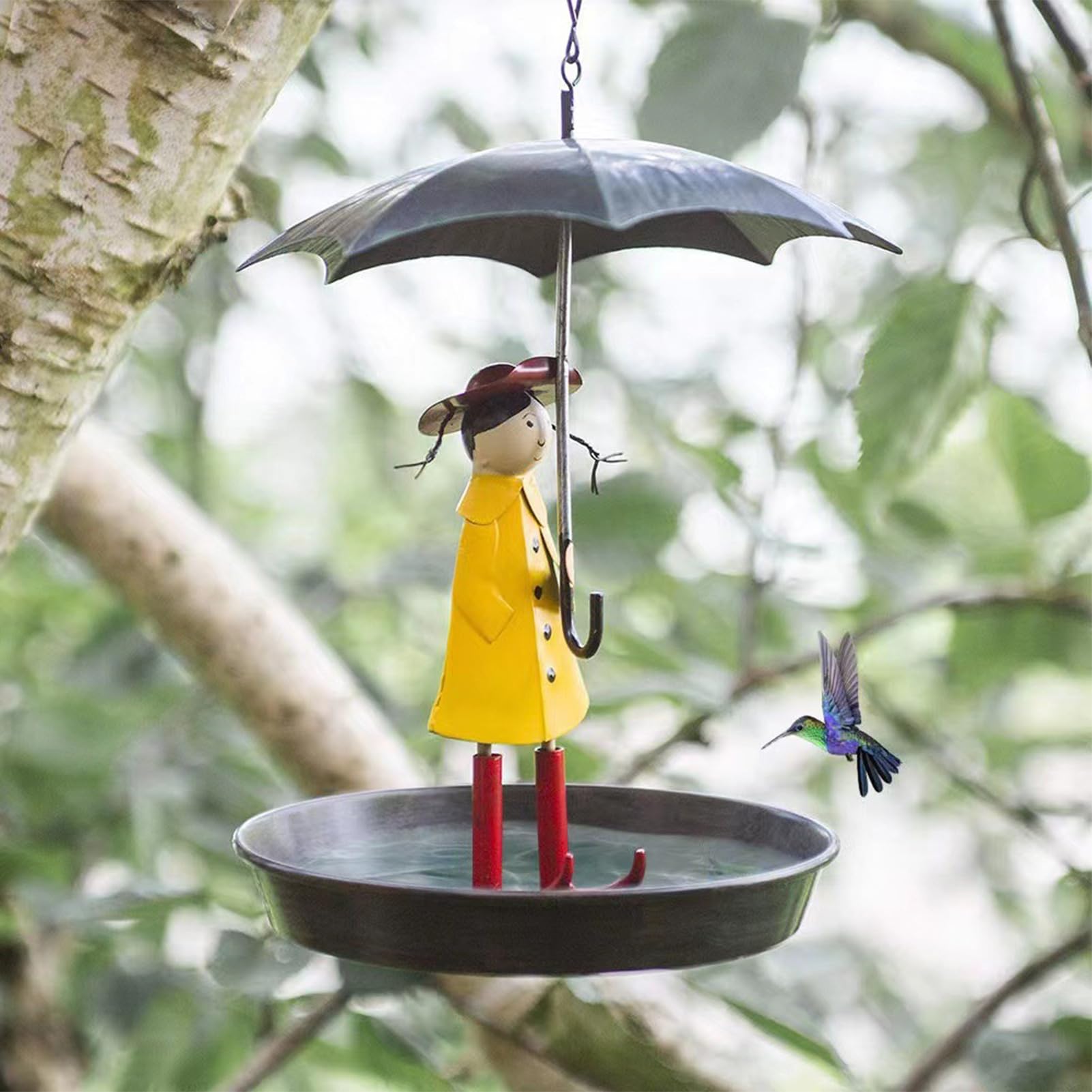Mangiatoie per Uccelli da Appendere all'aperto, Vassoio per mangiatoia per Uccelli | Vassoio per vaschetta per Uccellini per Ragazza e Ombrello - Decorazione del Giardino, mangiatoie per