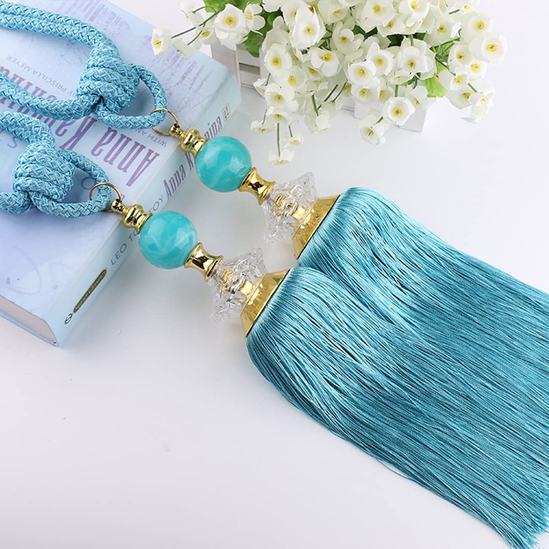 1 Pair Artificial Jade Decor Curtain Tassel Tiebacks Rope Tied Backs Strap Curtain Holder for Curtains Draperies