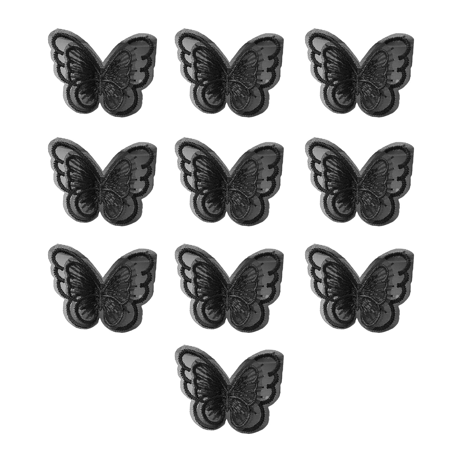 HGENAHGTF 10Pieces Butterfly Appliques Embroidery Sew on Patches for Sewing Craft Wedding Dress Clothing Embellishment Sew on Applique Patches