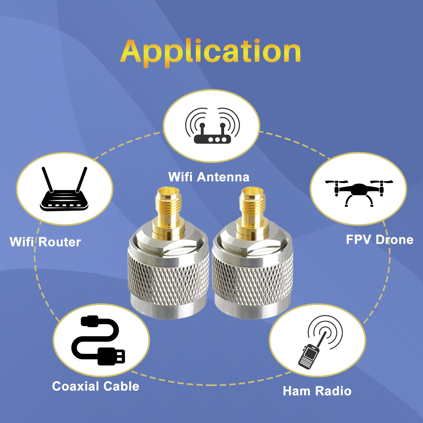 Adaptateur N Mâle Vers SMA Mâle - 2 Pièces En Cuivre, 50Ω, DC-6GHz - Pour Antennes WiFi, Radio, FPV, Télécoms - Connecteur RF Haute Performance