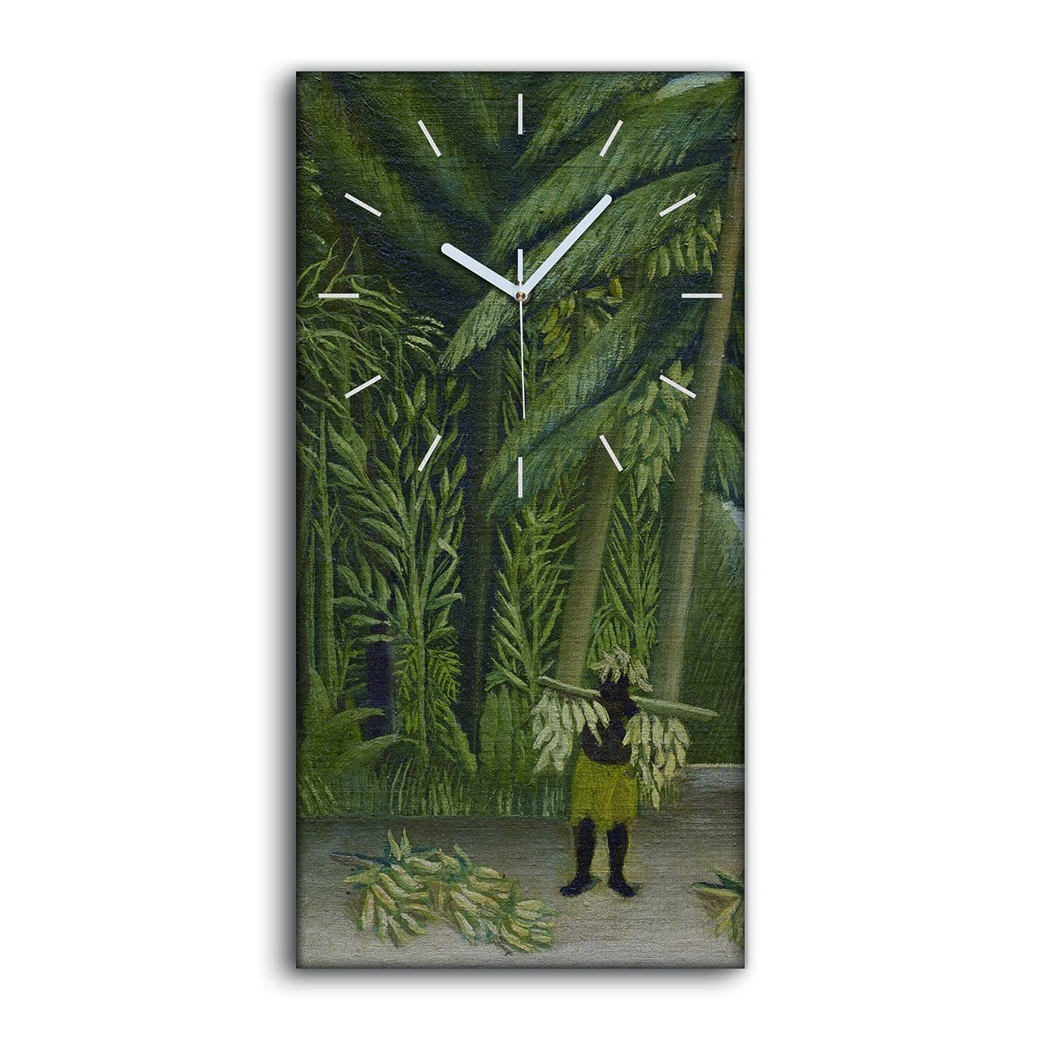 Horloge sur Toile Jungle pour Salon - Cadre 30x60cm Moderne et Silencieux