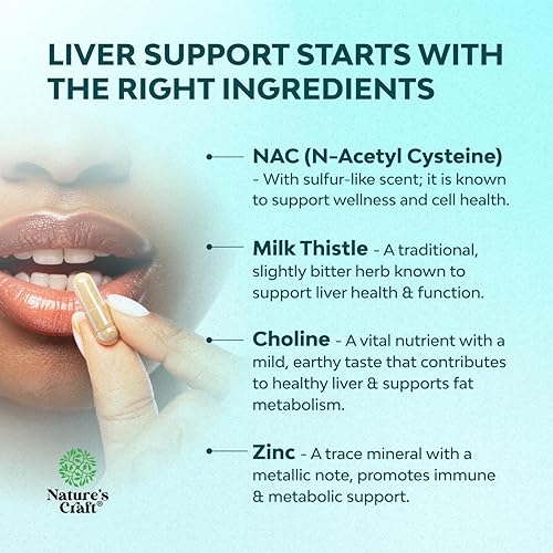 Miniatura 5 de Suplemento NAC de apoyo hepático con cardo mariano para limpieza hepática, desintoxicación y reparación, suplemento de N acetil cisteína, limpieza
