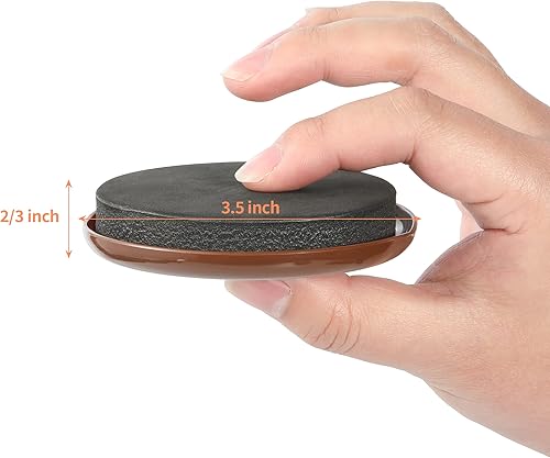 Miniatura 8 de Deslizadores de muebles, 8 unidades de 4 34 pulgadas, redondos, color beige, para alfombras, almohadillas de muebles resistentes, deslizadores de