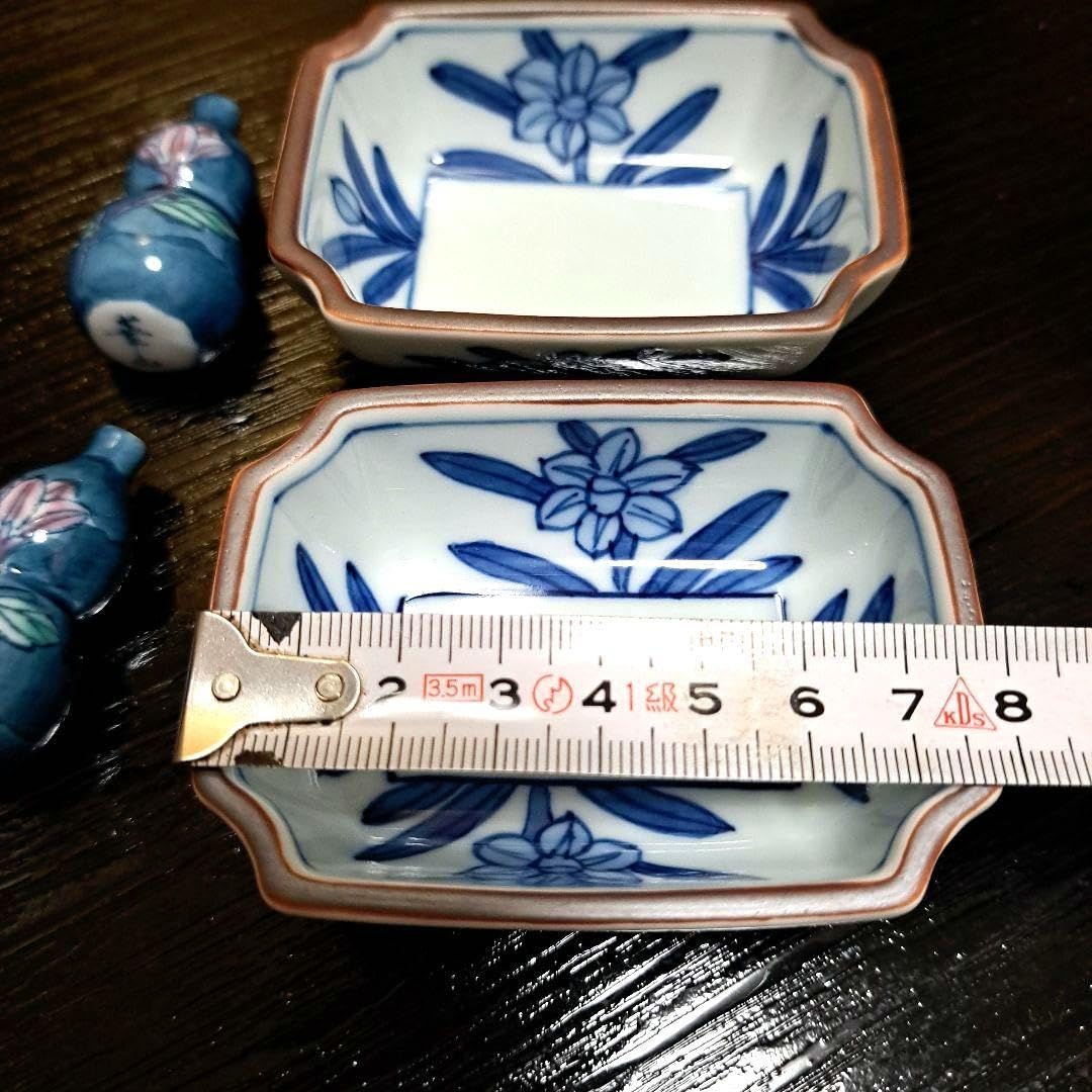 Amazon.co.jp: 有田焼 小鉢 箸置き セット 染付 千代口 醤油皿 華山萬