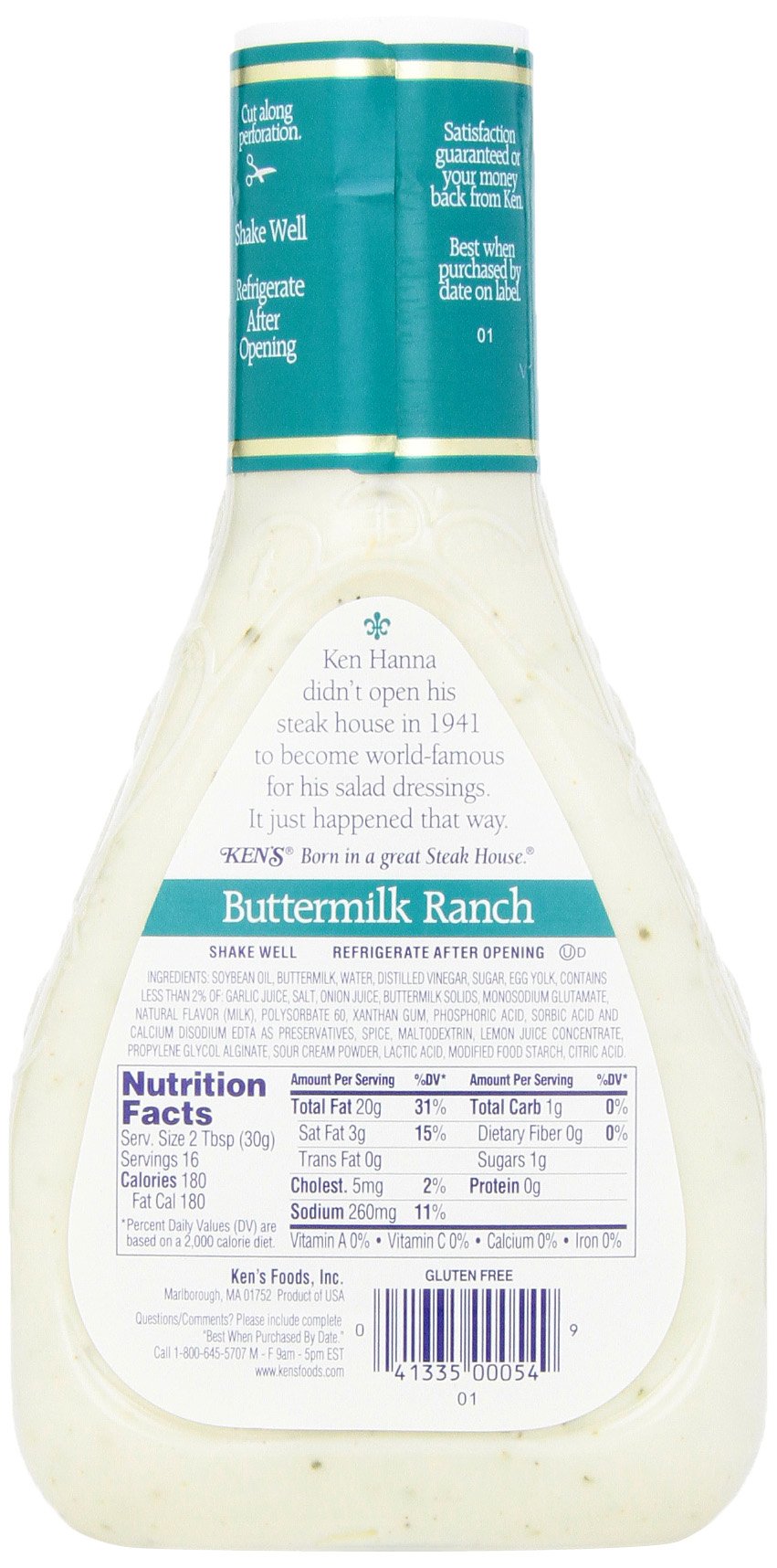 Ken's Foods Buttermilk Ranch Dressing, 473 ml