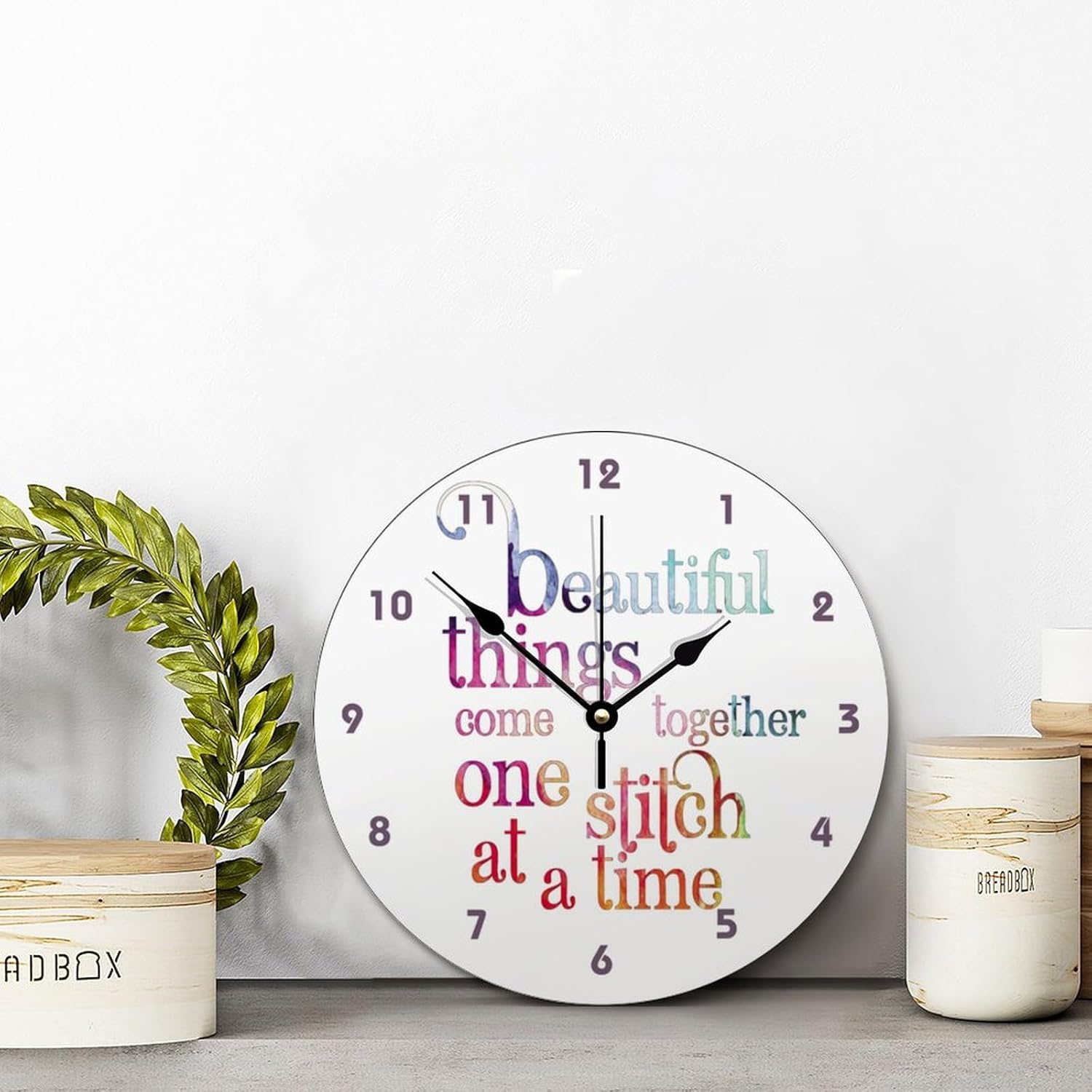 ArogGeld Sewing Room Wall Clock Sewing Knitting One12 Inch Round Wall Clocks Battery Operated Quiet Non-Ticking Farmhouse Hanging Clock Modern Wall Decor for Bedroom Living Room Kitchen School Office