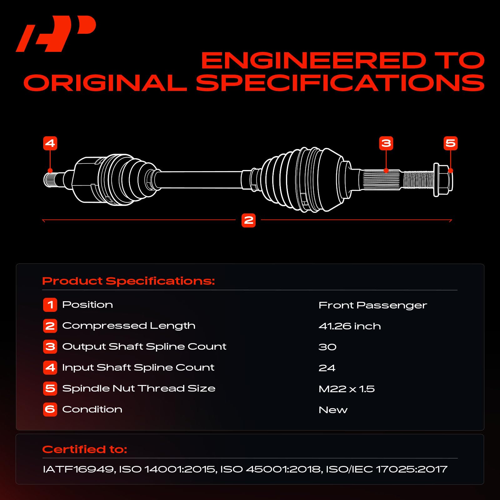 Amazon.com: A-Premium Front Right Passenger Side CV Axle Shaft